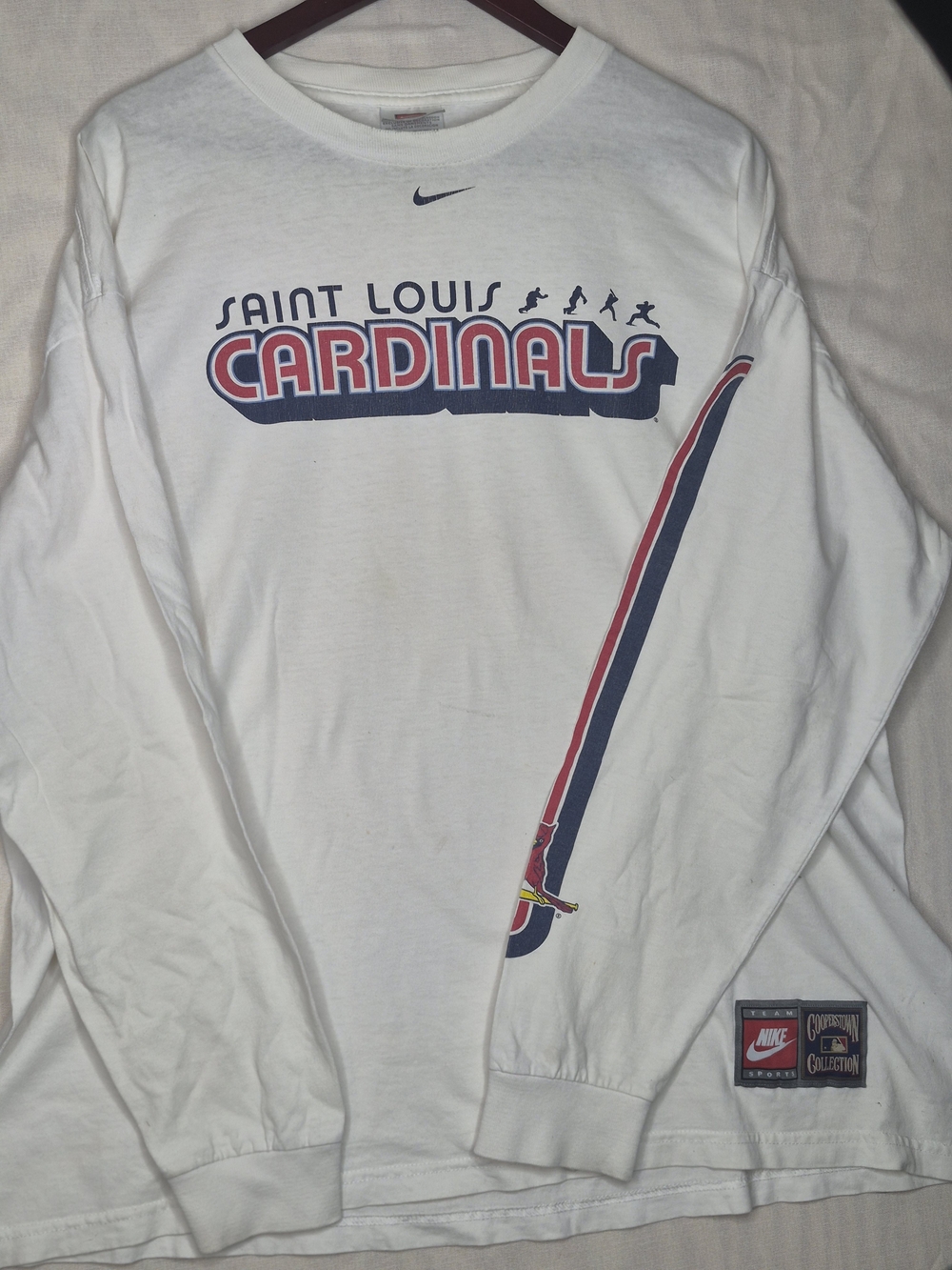 Vintage Nike Made In Usa Nike Saint Louis Cardinals White Long Sleeve Tee